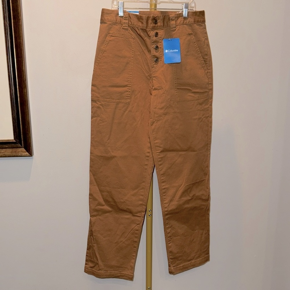 Columbia women’s brown straight leg khaki button fly pants NWT 10 - Picture 3 of 10